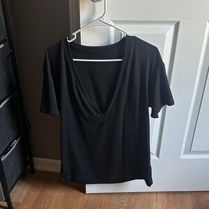 Classic Black V-Neck Women's Top